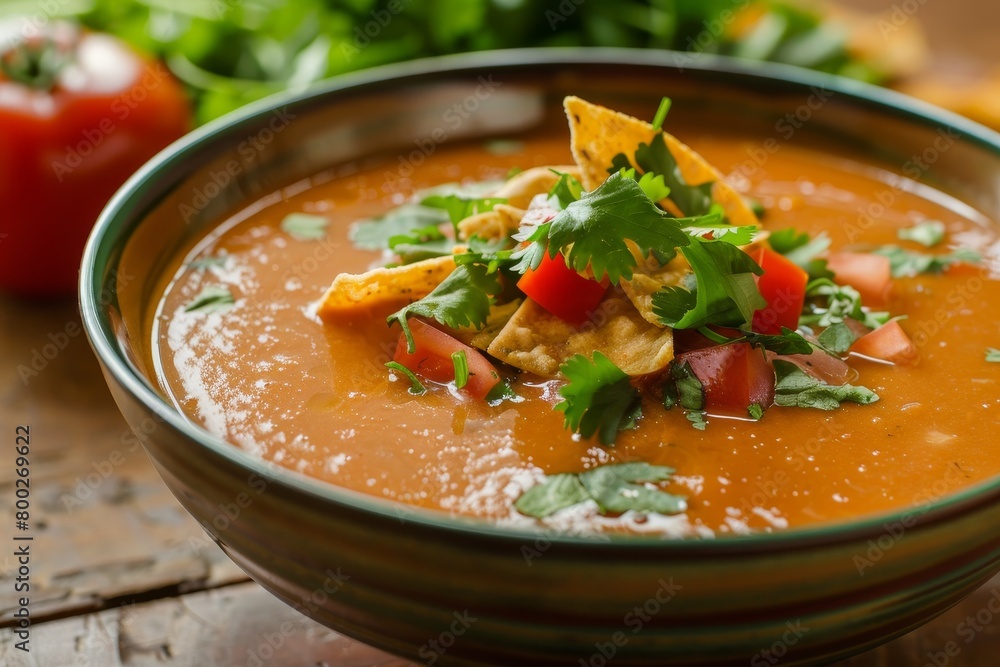 Mexican soup of tortilla Mexican soup of tortilla