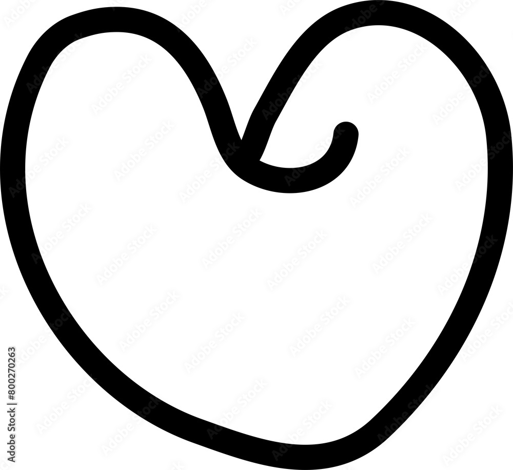 Heart hand drawn icon. Design elements