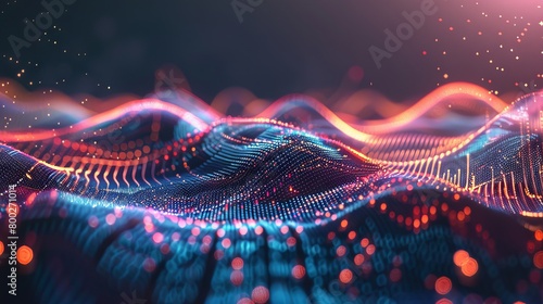 Abstract Futuristic Network Background Illustration with Geometric Connections