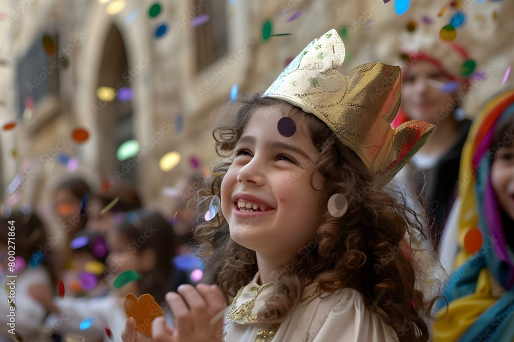 Jewish People Celebrating Purim Festival In Israel Concept Purim 