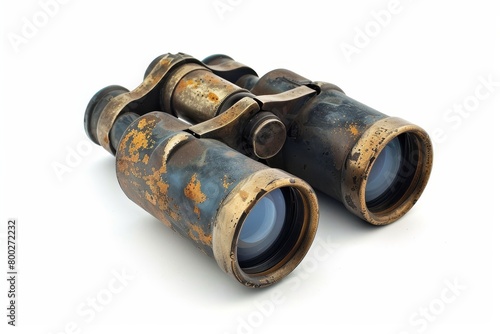 Nautical Binoculars Against White Background