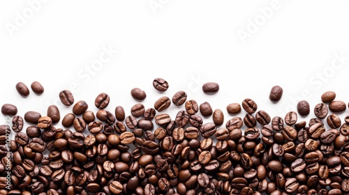Isolated coffee beans border generative ai