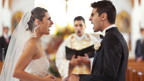Argument and mutual accusations during wedding ceremony photo