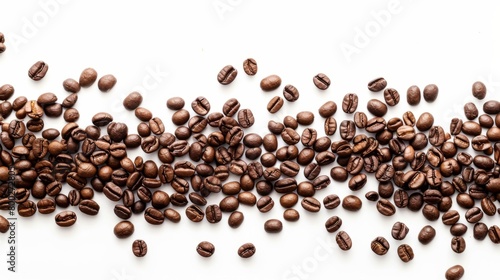 Isolated coffee beans border generative ai