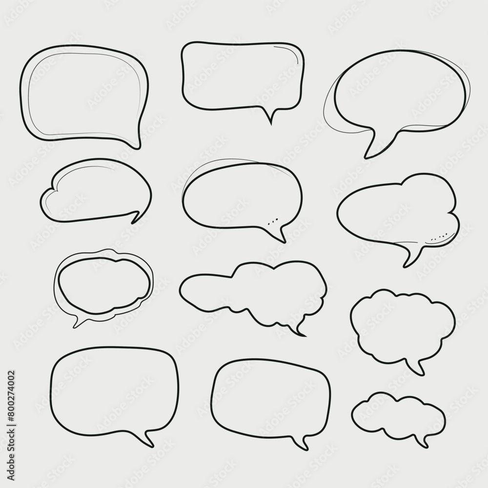 Hand drawn speech bubble collection Hand drawn speech bubble collection