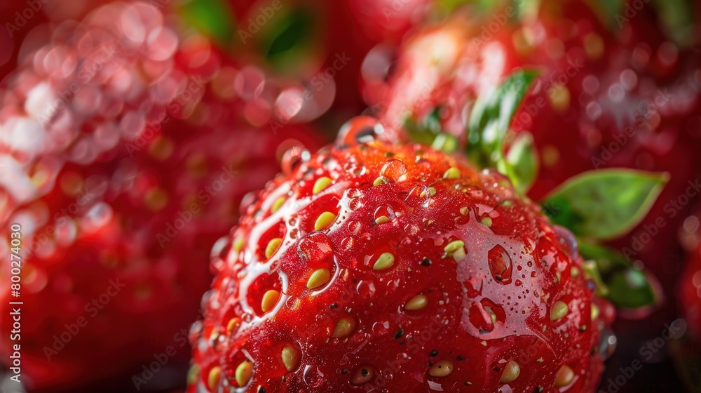 Macro image of strawberries Macro image of strawberries