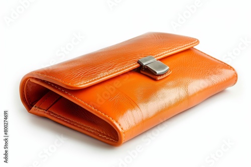Orange woman s wallet isolated