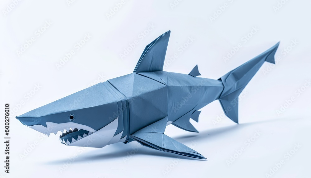 Origami shark on white background Origami shark on white background