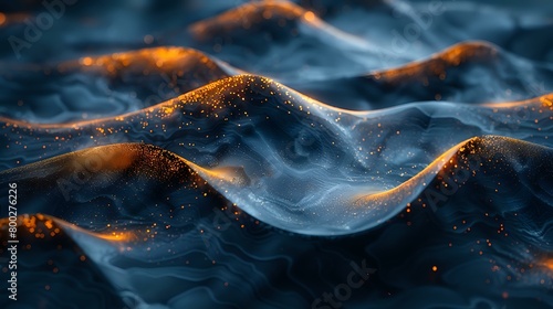 Chic Blue and Gold Abstract Waves photo