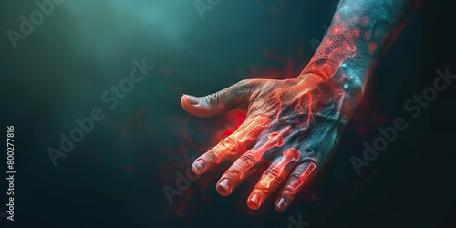 Psoriatic Arthritis: The Skin Lesions and Joint Pain - Picture a person with red, scaly skin patches and highlighted joints © Lila Patel