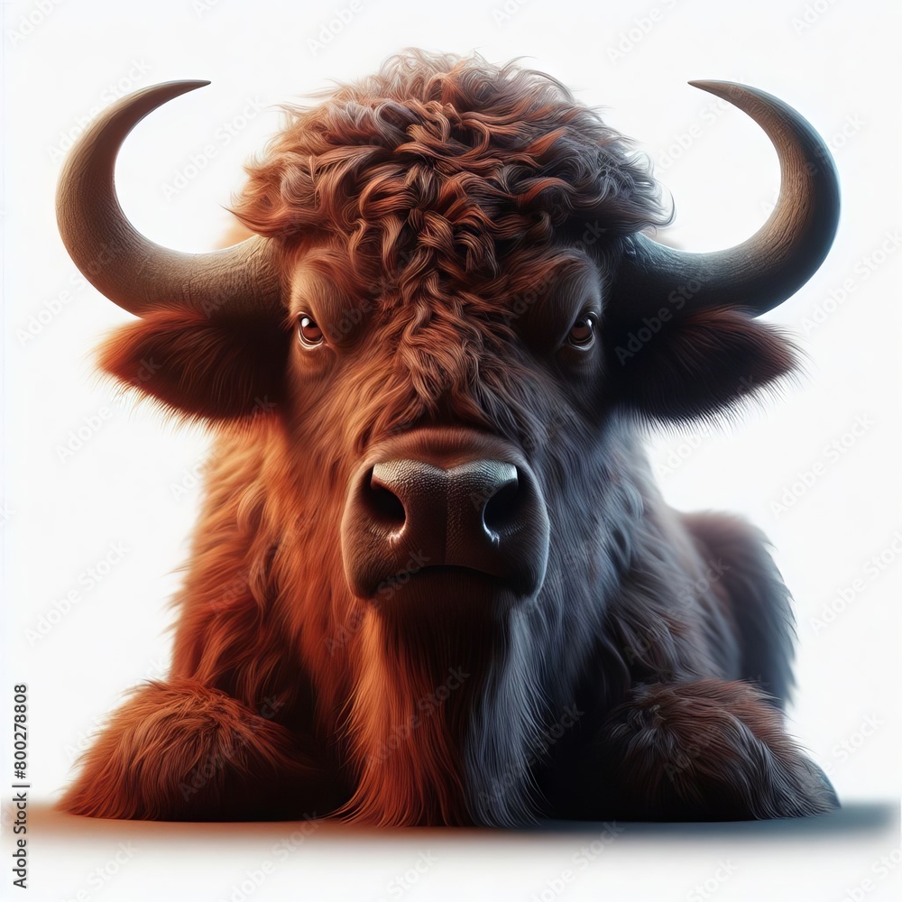 portrait of a bull on white