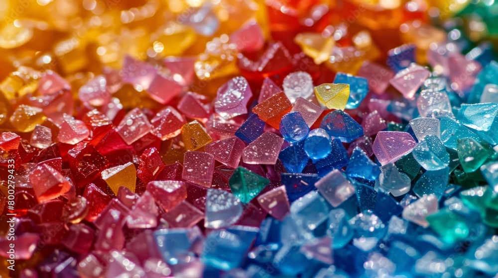 Multicolored crushed plastic granules. generative ai Multicolored crushed plastic granules. generative ai