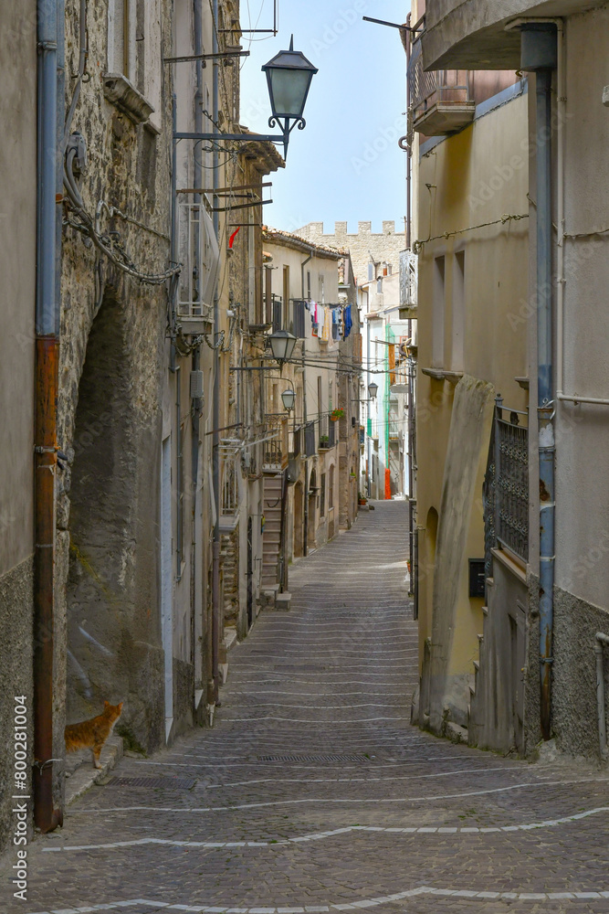 A street in Gambatesa, a medieval village in Molise, Italy.