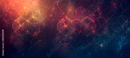 A realistic depiction of an intricate geometric pattern with multiple layers of circles and triangles, using a gradient that transitions from dark to light colors.