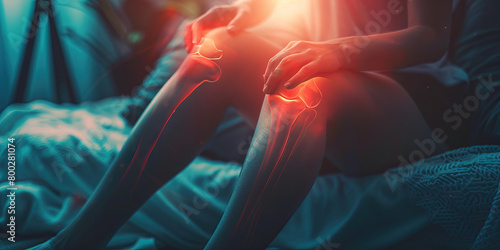 Fractured Femur: The Painful Leg Immobility - A person sitting or lying down, holding their thigh area with a pained expression, unable to move the leg due to the fractured femur bone