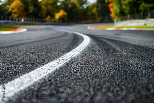 Racetrack with marked asphalt