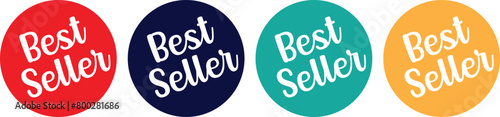 Flat vector illustration of a best seller sign label. Bestseller badge logo design isolated Stamp, Seal Banner Vector Template Illustration Design.eps10