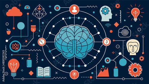 A web of intricate designs and symbols showcasing the depth and complexity of a neurodivergent mind.. Vector illustration