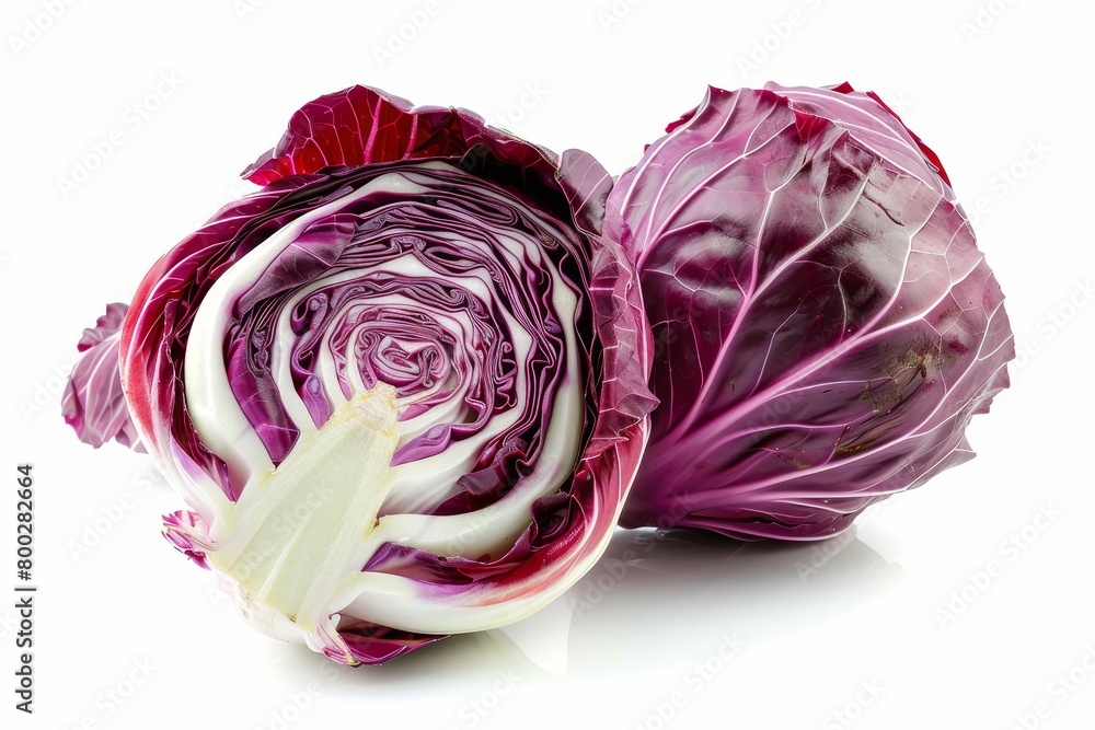Obraz premium Red cabbage isolated on white background