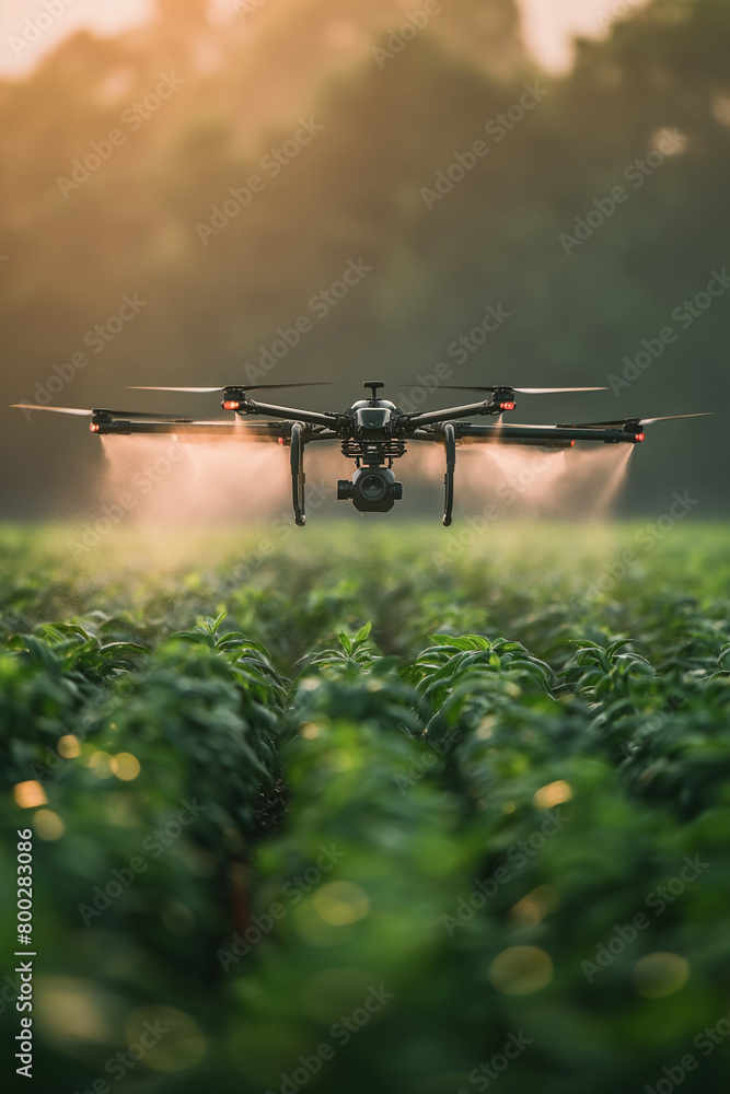 Agriculture drone fertilizing a field Agriculture drone fertilizing a field