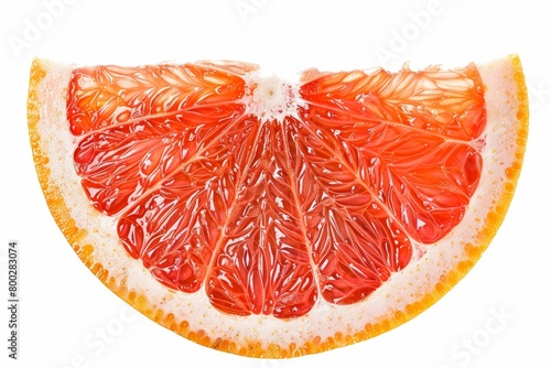 Red grapefruit with clipped path white background