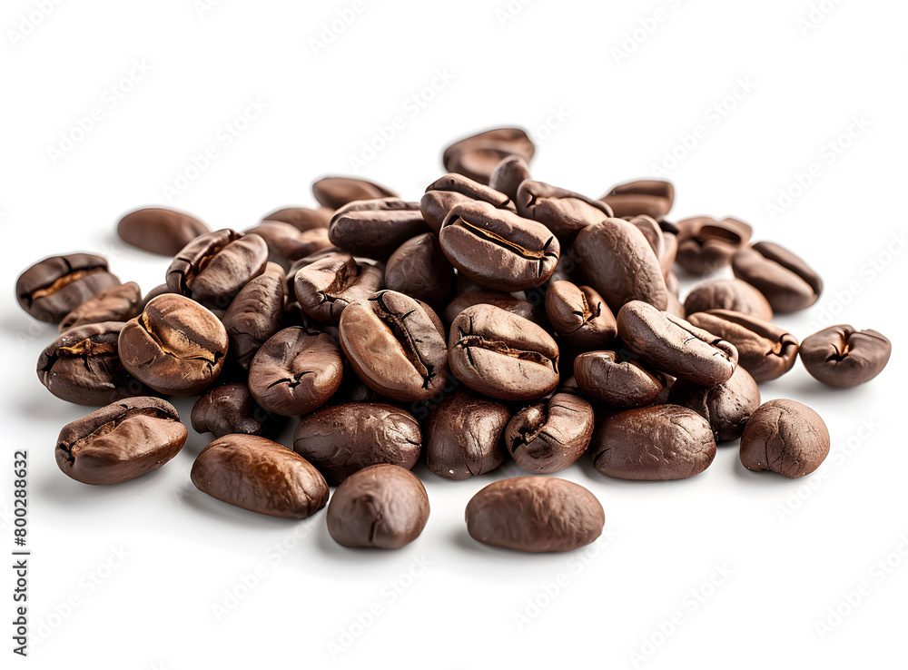 Fototapeta premium Pile of coffee beans isolated on white background 