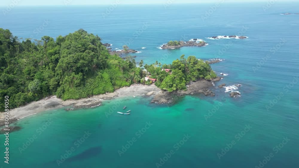 Picturesque island of Isla Playa Blanca next to Utría Bay National Park in the Chocó department on the Pacific Coast in Colombia Picturesque island of Isla Playa Blanca next to Utría Bay National Park in the Chocó department on the Pacific Coast in Colombia