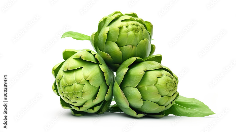 Fototapeta premium Artichoke stack isolated on a white background