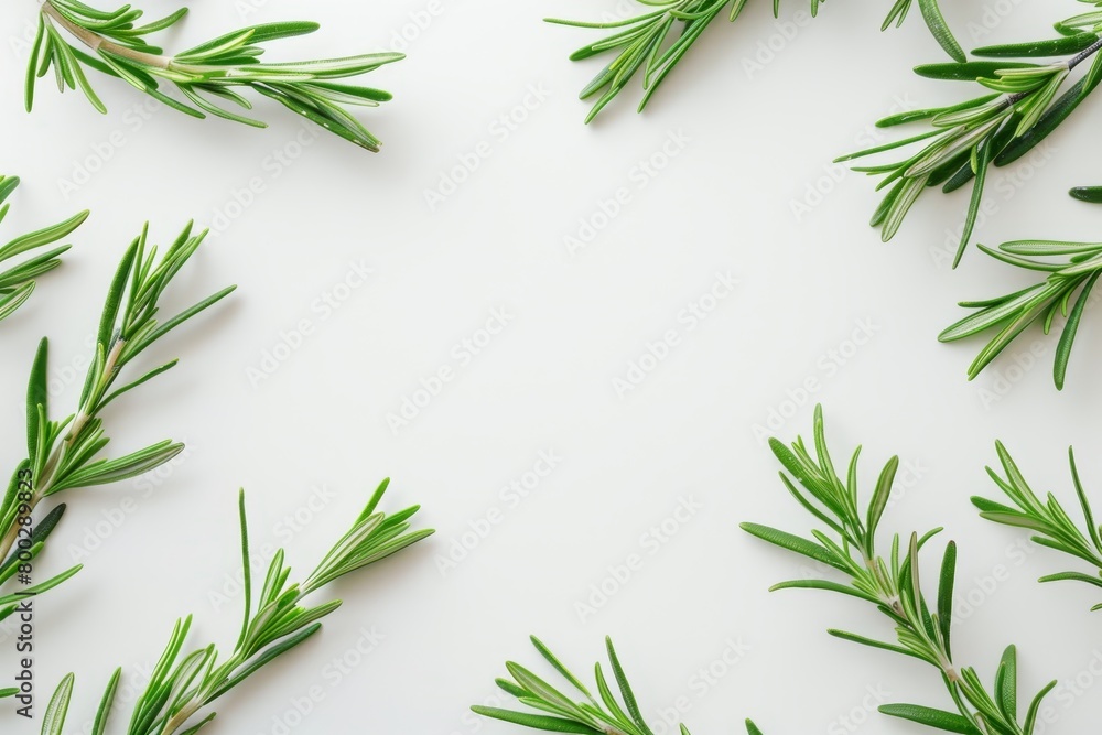 rosemary sprigs on white rosemary sprigs on white