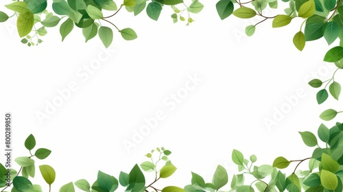Frame of branches and leaves  creeper  nature  border  decoration  design  white background box  1 