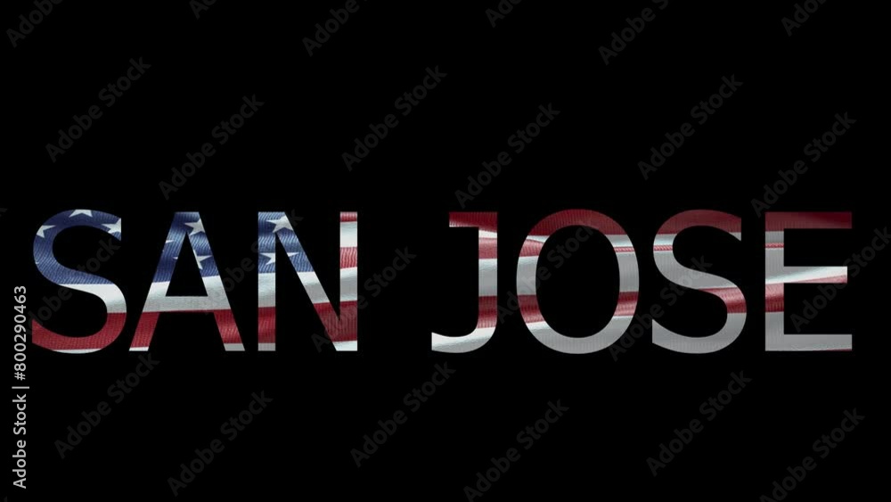 San Jose Name on Transparent Background. Waving Flag San Jose Name on Transparent Background. Waving Flag