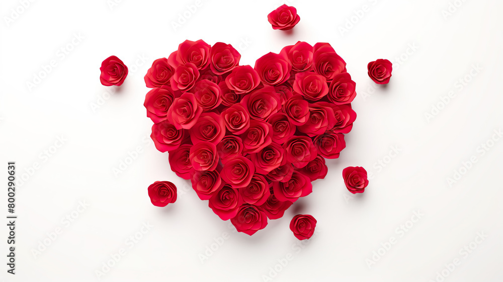 Top view a romantic setting isolated against a stark white background Top view a romantic setting isolated against a stark white background