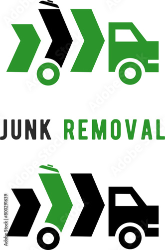 Illustration vector graphic of junk removal solution services logo design template