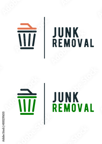 Illustration vector graphic of junk removal solution services logo design template