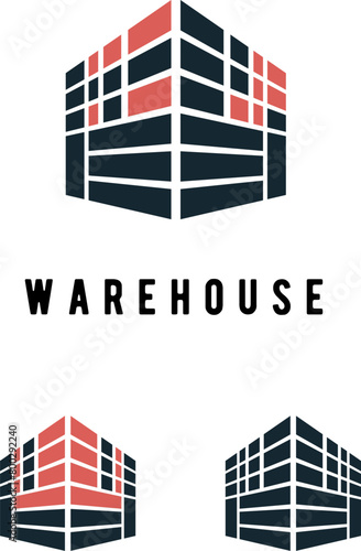 warehouse logo template vector illustration design MINIMALIST,modern