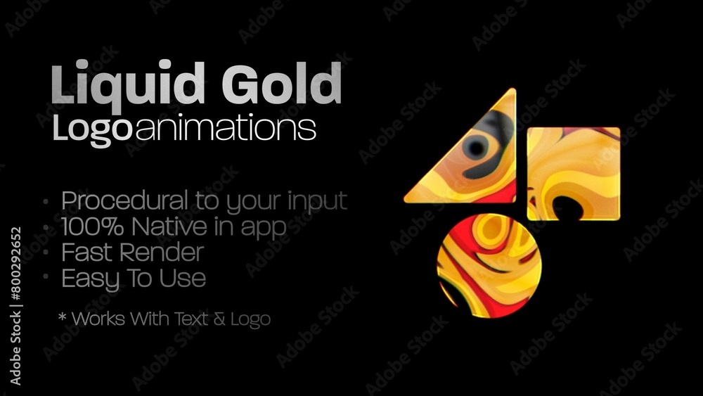 Liquid Gold Logo Reveal Intro Animation Stock Template | Adobe Stock