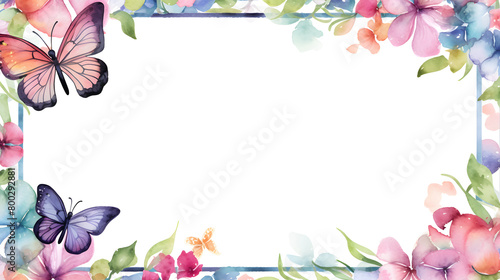 Digital vintage watercolor butterflies and flowers abstract graphic poster web page PPT background