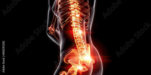 Facet Joint Fracture: The Back Pain and Spinal Instability - Picture a person with a highlighted spine, indicating pain and instability in the facet joints