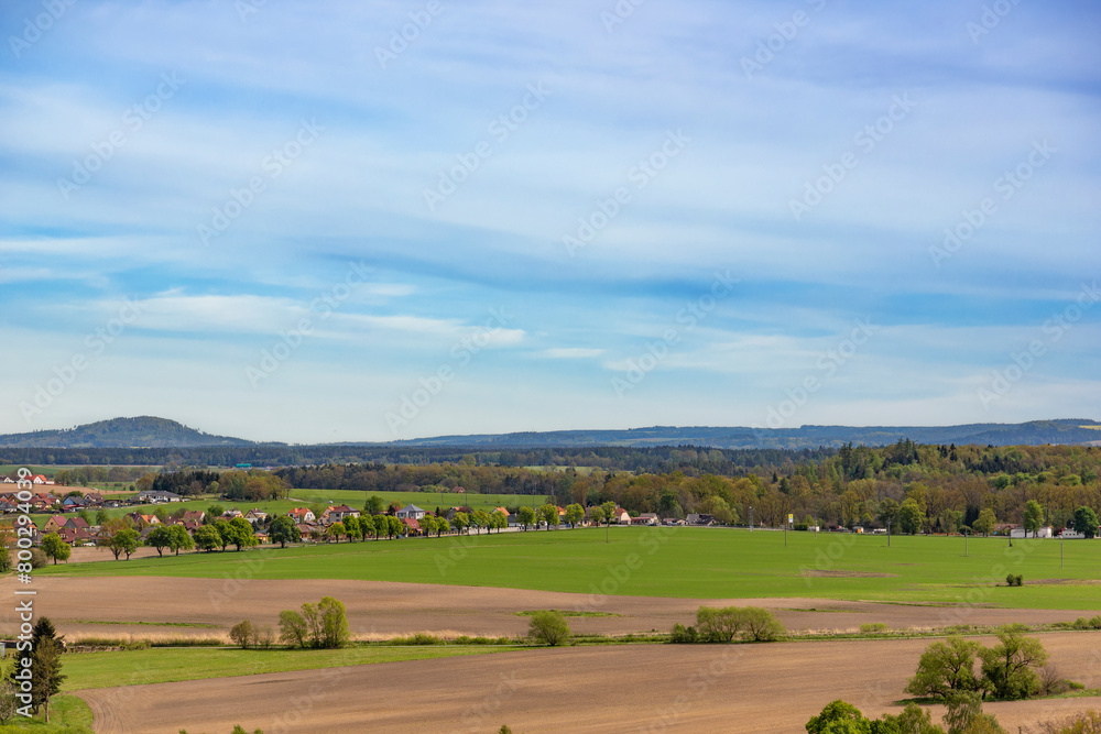 View of rural landscape in South Bohemia.