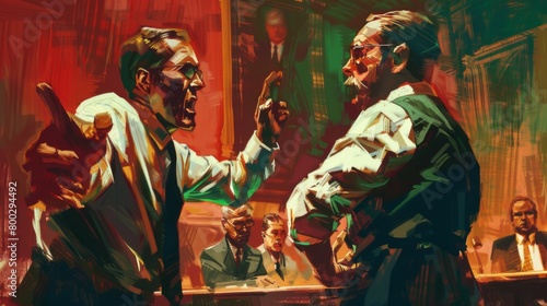 Illustration capturing the intense atmosphere of a riveting town hall confrontation