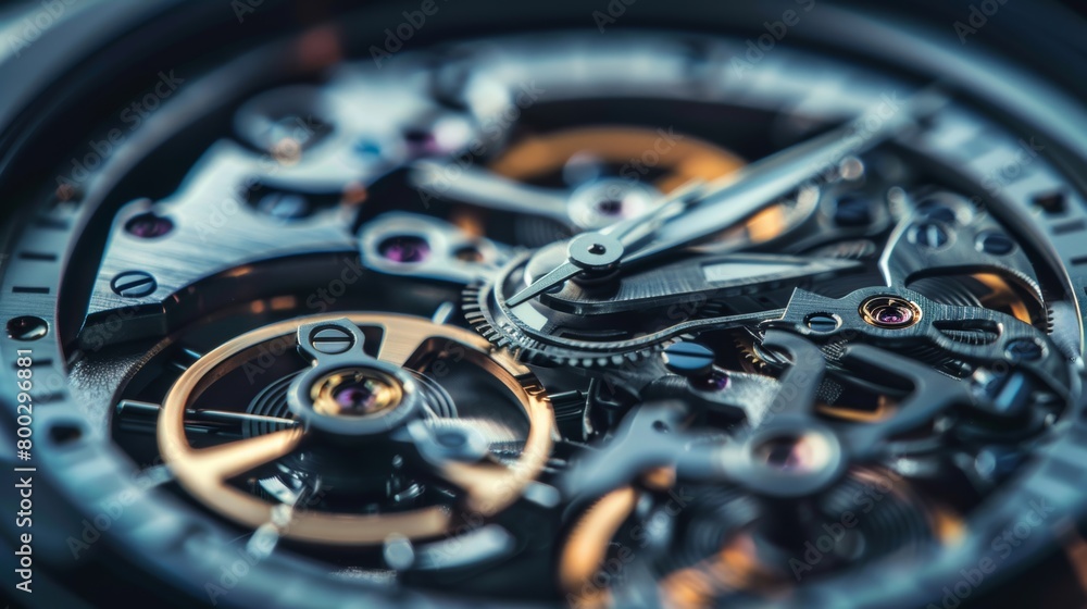 custom made wallpaper toronto digitalClose-up of the detailed mechanics inside a luxury watch, showcasing precision and complexity.