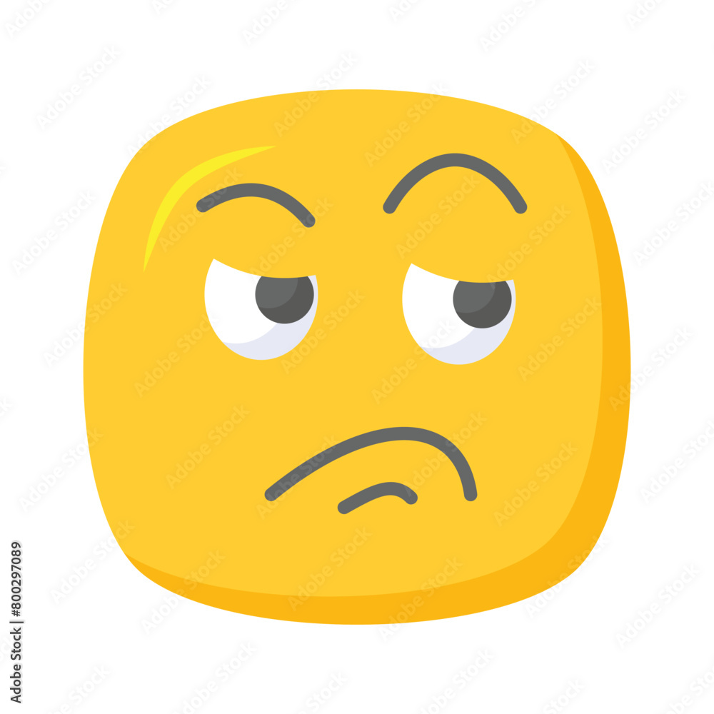 Pixel perfect icon of jealous emoji, isolated on white background