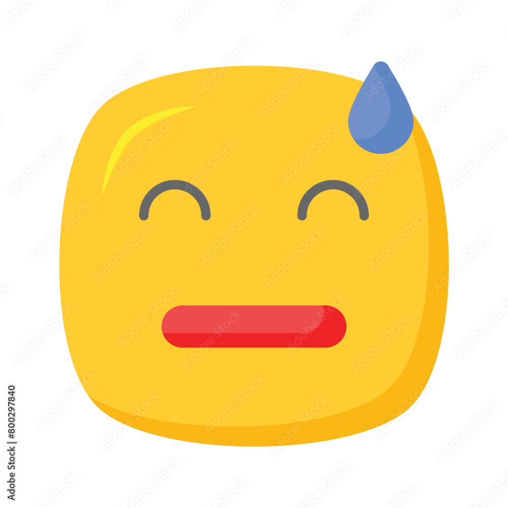 Fototapeta premium Embarrassed, guilty, worried emoji vector design, isolated on white background