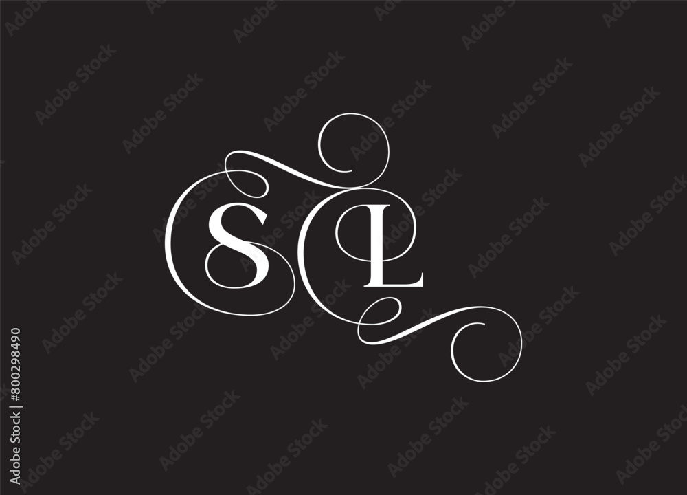 SL latter ligature typography logo design template SL latter ligature typography logo design template