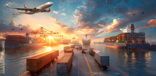 Container Truck Import Export: A Dynamic Impression of Global Trade photo