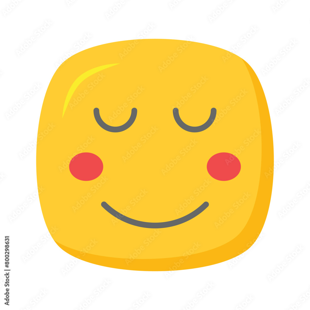 Fototapeta premium Calm face emoji icon, proud, cool expressions vector design