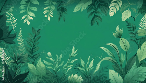 Botanical-inspired green background illustration for environmental projects.