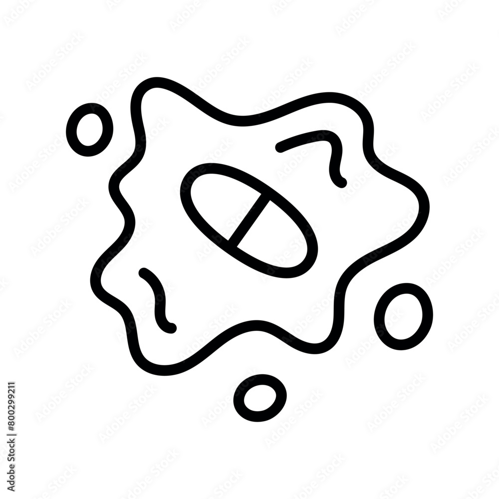 Expectorant line black icon. Vector isolated button.