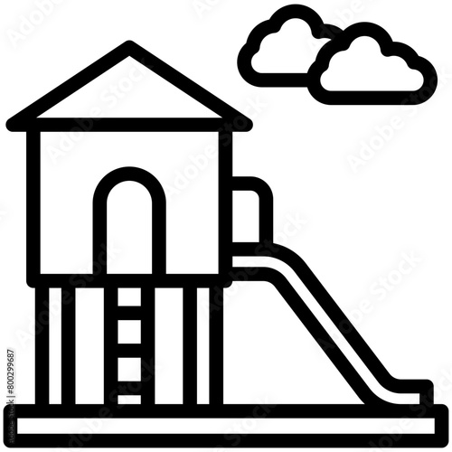 Playground black outline icon, related to kindergarten theme, use for  UI or UX kit, modern app development.