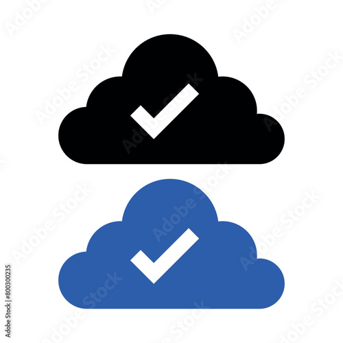 Cloud Check Mark Blue And Black